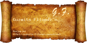 Guzmits Filomén névjegykártya